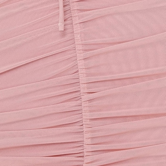 Hello Molly Dress Womens Medium Pink Feminine Ruched Bodycon Mesh Coquette Mini - Picture 10 of 11
